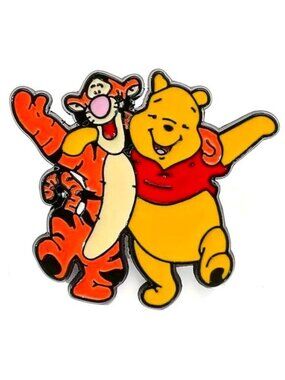 Winnie the Pooh & Tigger Enamel Pin Brooch Disney Cartoon Bear Tiger Friend Park